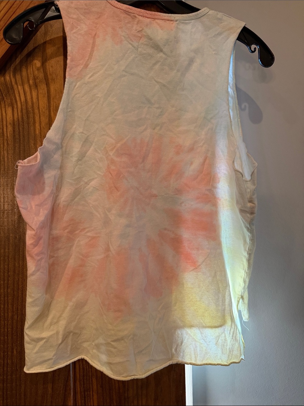 Tie-Dye Sleeveless Tank Top in Pastel Coral & Aqua - Picture 6 of 6